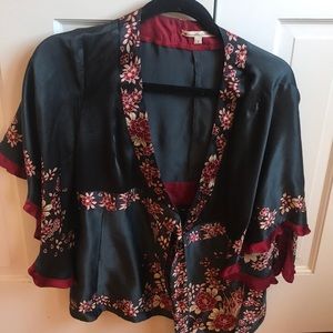 Beautiful Kimono-Inspired Silk wrap top